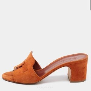 Orange Suede Women's Mules